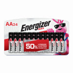 ENERGIZER BATTERY Energizer E91 E91BP-24 Battery, 1.5 V Battery, 2779 mAh, AA Battery, Alkaline, Manganese Dioxide, Zinc, Black ELECTRICAL ENERGIZER BATTERY