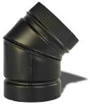 SELKIRK CORPORATION DSP Double Wall Stove Pipe, 6-Inch, 45 degree Elbow Matte Black Finish