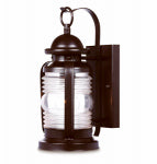 WESTINGHOUSE LIGHTING CORP Wall Light Fixture, Outdoor, Weathered Bronze & Clear Glass, 60-Watt, 6 x 12.75 In.