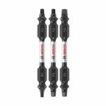 ROBERT BOSCH TOOL GROUP Impact Tough Insert Bit, Square, Double-Ended, 2.5 In., 3-Pk.