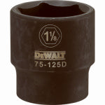 STANLEY TOOLS SAE Impact Socket, 6-Point, Black Oxide, 1/2 In. Drive, 1-1/8 In. TOOLS STANLEY TOOLS