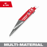MILWAUKEE Milwaukee WRECKER 48-00-5241 Reciprocating Saw Blade, 6 in L, 6 TPI, Carbide Cutting Edge TOOLS MILWAUKEE