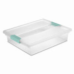 STERILITE Sterilite 19638606 Clip Box, Plastic, Blue Aquarium/Clear, 14 in L, 11 in W, 3-1/4 in H HOUSEWARES STERILITE