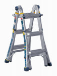 WERNER LADDER COMPANY Werner 14 Ft. Aluminum Multi-Position Telescoping Ladder with 375 Lb. Load Capacity Type IAA Ladder Rating