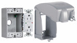 HUBBELL TayMac EXTRA DUTY Series MKG4280SS Receptacle Cover Kit, 6-1/4 in L, 2.15 in W, 1-Gang, Aluminum, Gray, Powder-Coated ELECTRICAL HUBBELL