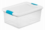 STERILITE Sterilite 14948012 Latching Box, Plastic, Clear/White, 16-1/4 in L, 11-1/4 in W, 6-3/4 in H HOUSEWARES STERILITE