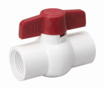 B&K LLC Threaded Ball Valve, White PVC, 1-1/4 In. PLUMBING, HEATING & VENTILATION B&K LLC
