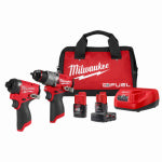 MILWAUKEE ELECTRIC TOOL CORP M12 12-Volt Cordless Subcompact Hammer Drill & Impact Driver Combo Kit, Brushless Motor, (2) Batteries & Charger