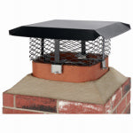 SHELTER Shelter SCADJ-S Adjustable Chimney Cap, Steel, Black, Powder-Coated, Fits Duct Size: 19-1/4 x 9-1/4 x 19-1/4 in PLUMBING, HEATING & VENTILATION SHELTER
