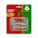 HOLIDAY TRIMS Christmas Ornament Hangers, Silver, 2-1/2-In., 50-Ct.