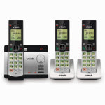 VTECH COMMUNICATIONS INC 6.0 Expandable Cordless Phone with 3 Handsets, Answering System and Caller ID, Silver/Black
