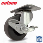 SHEPHERD HDWE. PROD., LLC. 2 in. Gray TPR and Steel Swivel Plate Caster with Locking Brake HARDWARE & FARM SUPPLIES SHEPHERD HDWE. PROD., LLC.