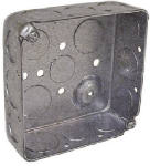 RACO INCORPORATED Drawn Corners Electrical Box, Steel, 1-1/2 x 4 In. Square