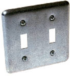 RACO INCORPORATED Wall Plate Cover, Double Toggle, Steel, 4 In.