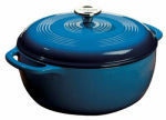 LODGE MFG Dutch Oven, Blue Enamel/Cast Iron, 6-Qts.