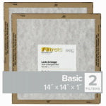 3M COMPANY 14x14x 1 In. Flat Panel Air Filter, 2-Pk.