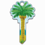 LUCKY LINE Lucky Line Key Shapes Series B112S Key Blank, Palm Tree, Brass, Enamel-Coated, For: Schlage Locks HARDWARE & FARM SUPPLIES LUCKY LINE