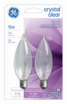 GE GE 48396 Light Bulb, 15 W, CA8 Lamp, E12 Candelabra Lamp Base, 115 Lumens, 2500 K Color Temp, Soft White Light ELECTRICAL GE