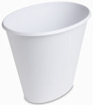 STERILITE Oval Vanity Wastebasket, Slim, White, 2.5 Gallon HOUSEWARES STERILITE