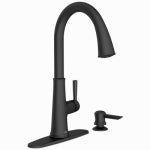 AMERICAN STANDARD American Standard Maven 9319300.243 Series Pull-Down Kitchen Faucet with Soap Dispenser, 8-5/8 in, Matte Black, 1.8 gpm PLUMBING, HEATING & VENTILATION AMERICAN STANDARD
