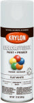 KRYLON Krylon K05548007 Enamel Spray Paint, 12 oz Can, 25 sq-ft Coverage Area, Solvent Base, Flat, White PAINT KRYLON