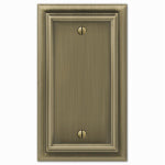 AMERTAC-WESTEK Continental Wall Plate, Brushed Brass, Metal, 1 Blank