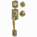 SCHLAGE LOCK Schlage F Series F60VCAMXGEO609 Combination Lockset, Mechanical Lock, Knob Handle, Round Design, Antique Brass, Yes HARDWARE & FARM SUPPLIES SCHLAGE LOCK