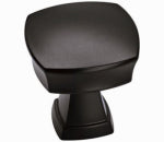 AMEROCK Stature Cabinet Knob, Matte Black, 1-1/4 In.