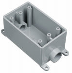 CARLON Carlon E981DFN-CTN Switch Box, 1-Gang, 2-Outlet, PVC, Gray, 1/2 in Hub ELECTRICAL CARLON