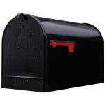 SOLAR GROUP Gibraltar Mailboxes ST200B00 Series Rural Mailbox, Black, 3175 cu-in Capacity, Galvanized Steel, Powder-Coated, 15 in H HARDWARE & FARM SUPPLIES SOLAR GROUP