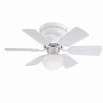 WESTINGHOUSE FAN & LIGHTING Petite Ceiling Fan + LED Light, White/Reversible Blades, 30 In.