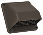 LAMBRO INDUSTRIES 4 In. Exhaust Wall Hood Vent, Brown Plastic