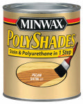 MINWAX Minwax PolyShades 61320444 Polyurethane, Satin, Liquid, Pecan, 1 qt Can PAINT MINWAX