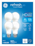 GE GE 96708 LED Bulb, 800 Lumens, 10 W, A19 Lamp, 60 W Equivalent, E26 Lamp Base, Dimmable, Daylight ELECTRICAL GE