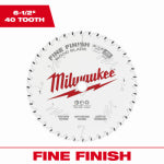 MILWAUKEE ELECTRIC TOOL CORP Circular Saw Blade, Fine Finish, 40 Teeth, 6-1/2 In. TOOLS MILWAUKEE ELECTRIC TOOL CORP