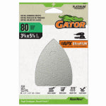 GATOR Gator 5171 Mouse Sander Abrasive Sheet, 5-1/4 in L, 3-3/4 in W, Medium, 80 Grit, Aluminum Oxide Abrasive TOOLS GATOR