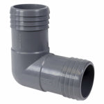 BOSHART INDUSTRIES Boshart UPPE-15 Pipe Elbow, 1-1/2 in, Insert, 90 deg Angle, Polypropylene, Gray PLUMBING, HEATING & VENTILATION BOSHART INDUSTRIES