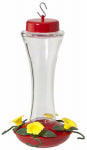 WOODLINK Bird Feeder, Hummingbird, Clear Swirl Glass, 4-Perch, 16-oz.