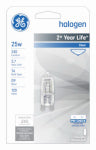 GE GE Edison Series 16754 Halogen Bulb, 25 W, G9 Lamp Base, T4 Lamp, White Light, 240 Lumens, 2650 K Color Temp ELECTRICAL GE