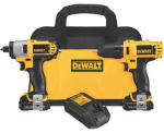 BLACK & DECKER/DEWALT 12-Volt Maximum Cordless Drill/Driver & Impact Driver Combo Kit, 3/8-In., (2) Batteires
