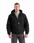 BERNE APPAREL LG BLK Hooded Work Jkt