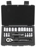 STANLEY STANLEY 92-802 Socket Set, Steel, Chrome, Silver TOOLS STANLEY