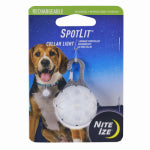 NITE IZE INC SpotLit Rechargeable Dog Collar Light, White