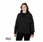 MILWAUKEE ELECTRIC TOOL CORP M12 Women's Heated Hooded Sweatshirt, Cotton/Poly, With Battery & Charger, Black, M