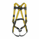 DFP SAFETY CORPORATION Full Body Fall Protection Harness, Tongue Buckle Legs, Black & Yellow