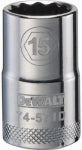 DEWALT DEWALT DWMT74571OSP Drive Socket, 15 mm Socket, 1-1/2 in OAL, 1/2 in Drive, 12-Point, Vanadium Steel, Polished Chrome TOOLS DEWALT