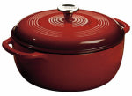 LODGE MFG Dutch Oven, Red Enamel/Cast Iron, 6-Qts.