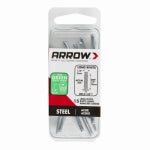 ARROW Arrow RLS1/8 Pop Rivet, Long, 1/2 in Grip, 1/2 in L, Steel, 15/PK TOOLS ARROW
