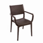 CMT COMMERCE LLC Rattan-Look Arm Chair, Brown Plastic