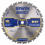 IRWIN Irwin Marathon 14233 Table Saw Blade, 10 in Dia, Carbide Cutting Edge, 5/8 in Arbor, 24-Teeth TOOLS IRWIN